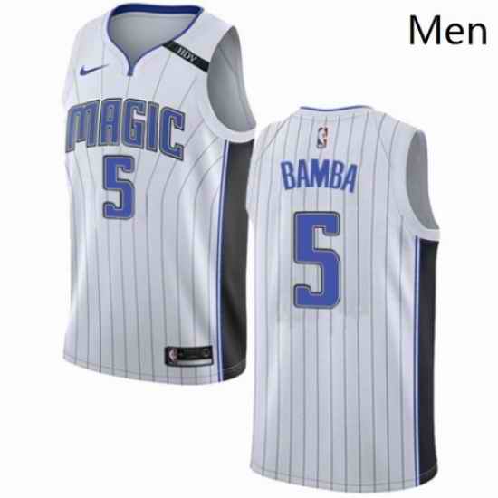 Mens Nike Orlando Magic 5 Mohamed Bamba Authentic White NBA Jersey Association Edition